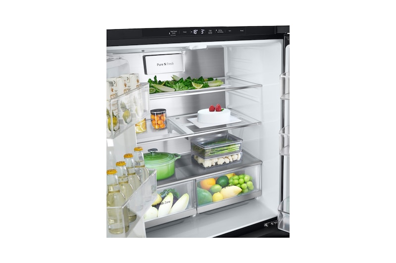 front bottom door open with food