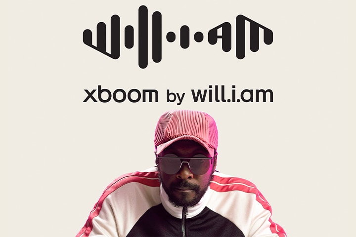 will.i.am's Bild mit xboom by will.i.am-Logo im Vordergrund