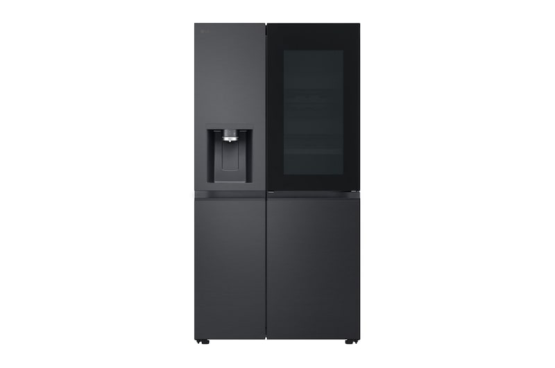 Vorderseite von Side-by-Side Kühlschrank mit Craft Ice (EEK D, 628L, 179cm hoch) InstaView Door-in-Door®, Eis-, Crushed Ice-, Wasserspender, Festwasseranschluss | GSXB90EVDD  GSXB90EVDD