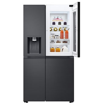 LG Side-by-Side Kühlschrank mit Craft Ice (EEK D, 628L, 179cm hoch) InstaView Door-in-Door®️, Eis-, Crushed Ice-, Wasserspender, Festwasseranschluss | GSXB90EVDD , GSXB90EVDD
