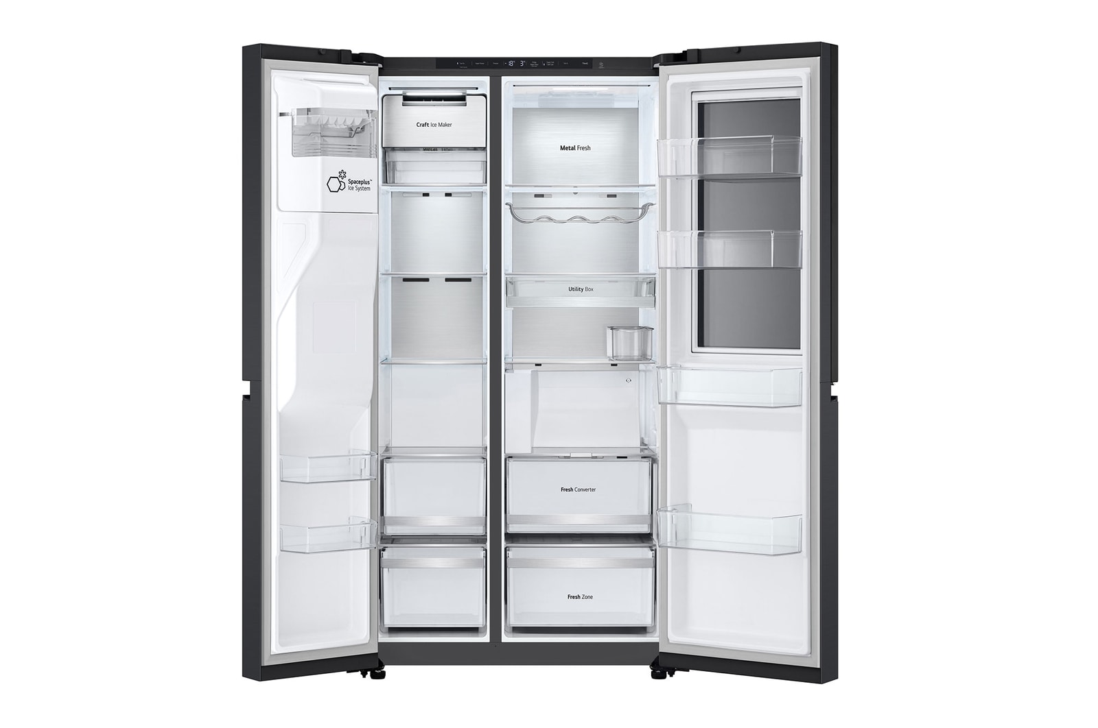 LG Side-by-Side Kühlschrank mit Craft Ice (EEK D, 628L, 179cm hoch) InstaView Door-in-Door®️, Eis-, Crushed Ice-, Wasserspender, Festwasseranschluss | GSXB90EVDD , GSXB90EVDD