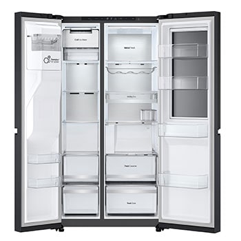 LG Side-by-Side Kühlschrank mit Craft Ice (EEK D, 628L, 179cm hoch) InstaView Door-in-Door®️, Eis-, Crushed Ice-, Wasserspender, Festwasseranschluss | GSXB90EVDD , GSXB90EVDD