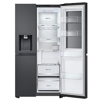 LG Side-by-Side Kühlschrank mit Craft Ice (EEK D, 628L, 179cm hoch) InstaView Door-in-Door®️, Eis-, Crushed Ice-, Wasserspender, Festwasseranschluss | GSXB90EVDD , GSXB90EVDD