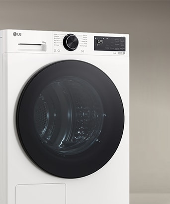 Waschmaschine mit Tür aus gehärtetem Glas.