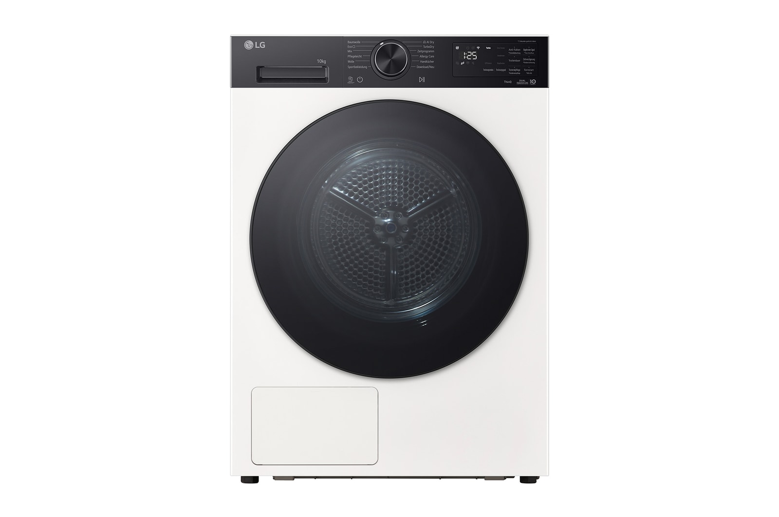 Vorderseite von Trockner Weiß (EEK B, 10 kg) mit AI Dry, Dual Inverter Wärmepumpentechnologie & selbstreinigendem Kondensator I RT10X7P RT10X7P