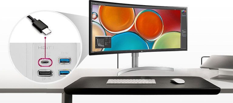 Die Unterstützung von USB Type-C™ gilt für Mac-Geräte, die mit einem Kabel angeschlossen werden.