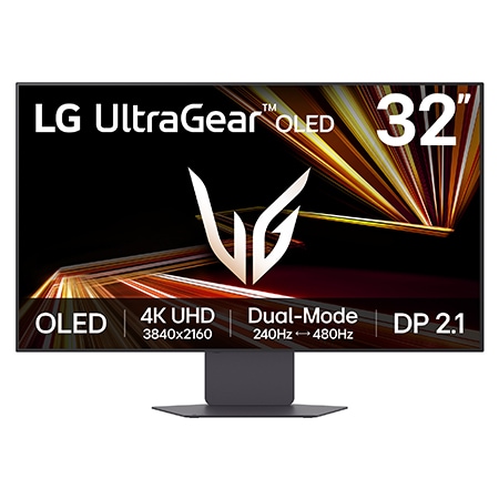 LG 32 " UltraGear GX8 DualMode OLED 240 Hz 4KUHD GamingMonitor DCIP3 98,5% (Typ.), VESA DisplayHDR True Black 400, 0,03ms (GtG), DP 2.1 32GX870AB