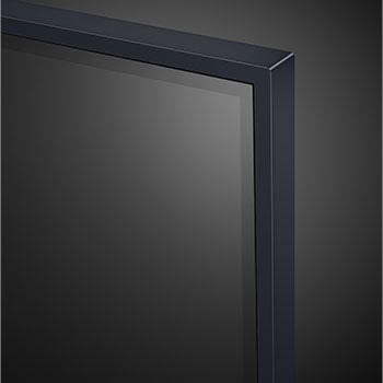 Close-up of the top edge of LG QNED TV, QNED85