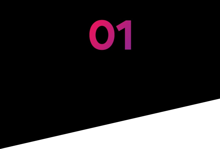 Die Nummer „01“ steht über dem Text auf einem schwarzen Bereich, und darunter befindet sich ein weißer Bereich für Designzwecke