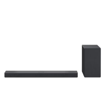 Vorderansicht von Soundbar und Woofer