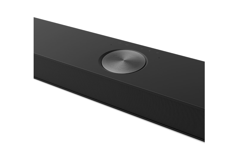 Schräge Nahaufnahme der Soundbar von oben