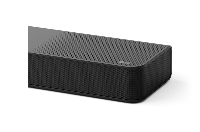 Schräge Nahaufnahme der Seite der Soundbar
