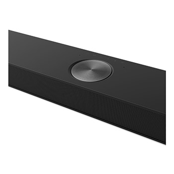 Schräge Nahaufnahme der Soundbar von oben