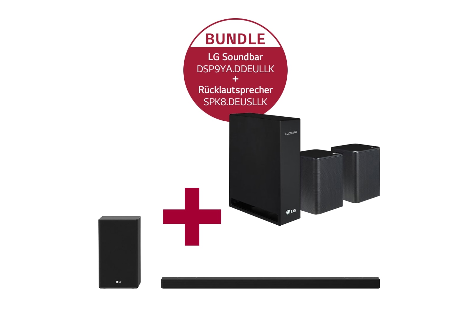 LG SPK8 | 2.0 Rücklautsprecher mit 140 Watt | Kompatibel zu den Soundbars SK10Y, SK9Y und der 2019er SL Serie | Wireless-Anbindung & DSP9YA | 5.1.2 Dolby Atmos® Soundbar mit 520 Watt | kabelloser Subwoofer, DSP9YA.SPK8