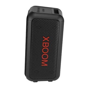 Linke Seitenansicht des Produkts Das XBOOM Logo ist zu sehen.