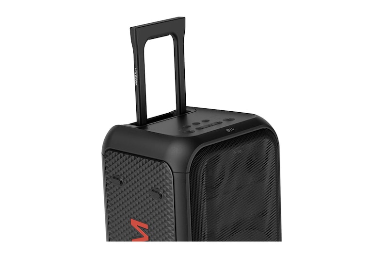 Nahaufnahme eines 45-Grad-Winkels. Der Teleskopgriff ist ausgezogen. 