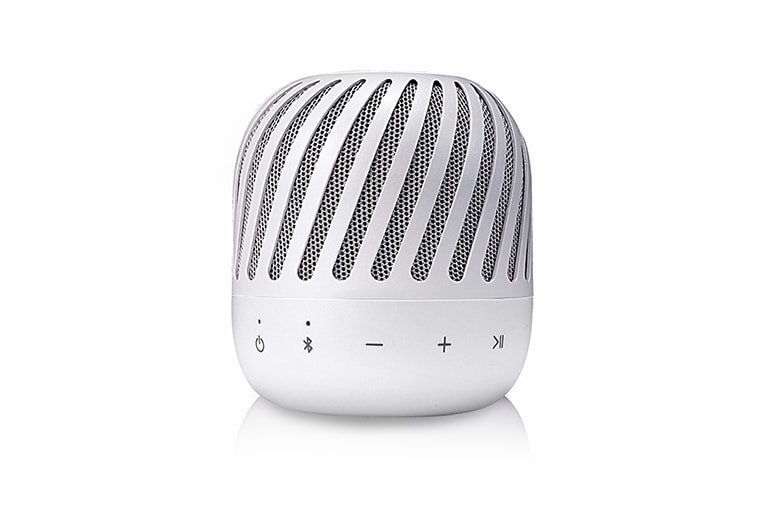Vorderseite von 2.0 tragbarer Bluetooth-Lautsprecher in weiß | XBOOM Go | 360 Grad Sound | Spritzwassergeschützt  PJ2