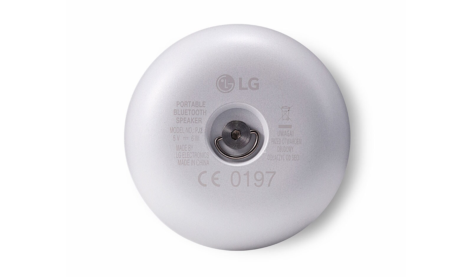 LG 2.0 tragbarer Bluetooth-Lautsprecher in weiß | XBOOM Go | 360 Grad Sound | Spritzwassergeschützt , PJ3