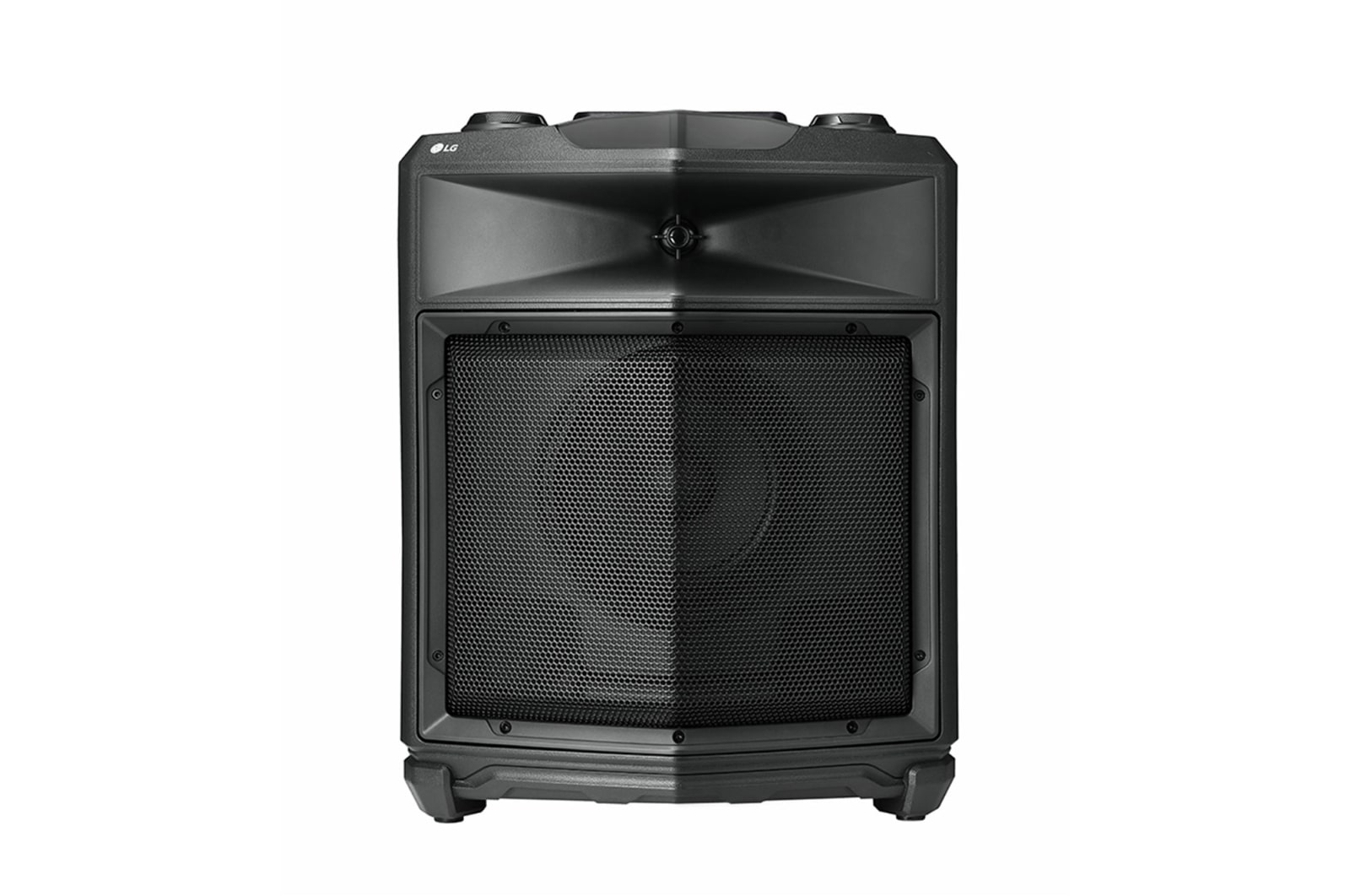Vorderseite von Akkubetriebener Bluetooth®-Lautsprecher mit Rollen 50 Watt | XBOOM | Spritzwassergeschützt | Mikrofoneingang RK3
