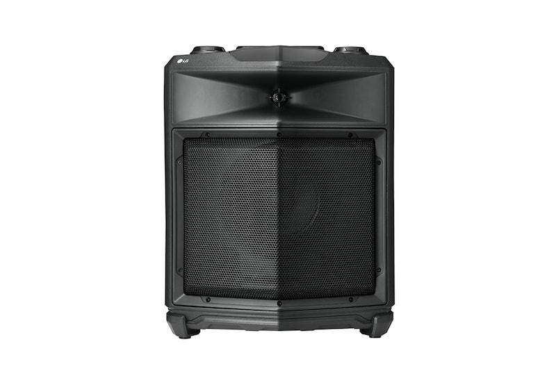 Vorderseite von Akkubetriebener Bluetooth®-Lautsprecher mit Rollen 50 Watt | XBOOM | Spritzwassergeschützt | Mikrofoneingang RK3