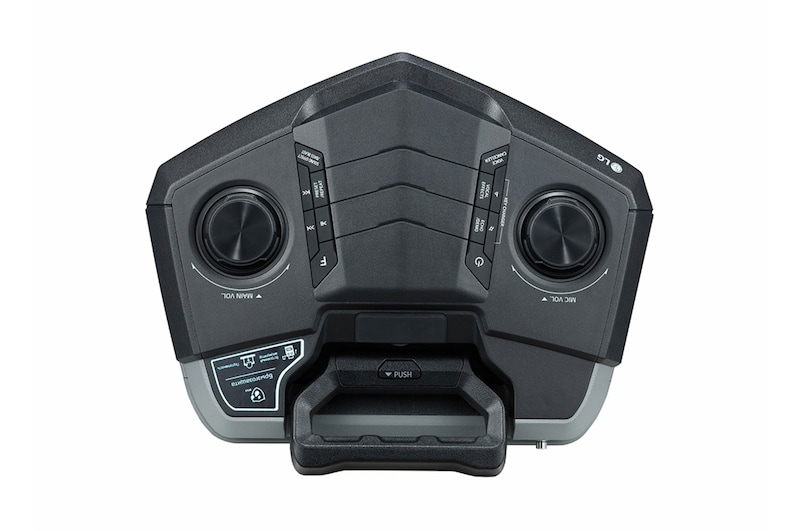 LG Akkubetriebener Bluetooth®-Lautsprecher mit Rollen 50 Watt | XBOOM | Spritzwassergeschützt | Mikrofoneingang, RK3