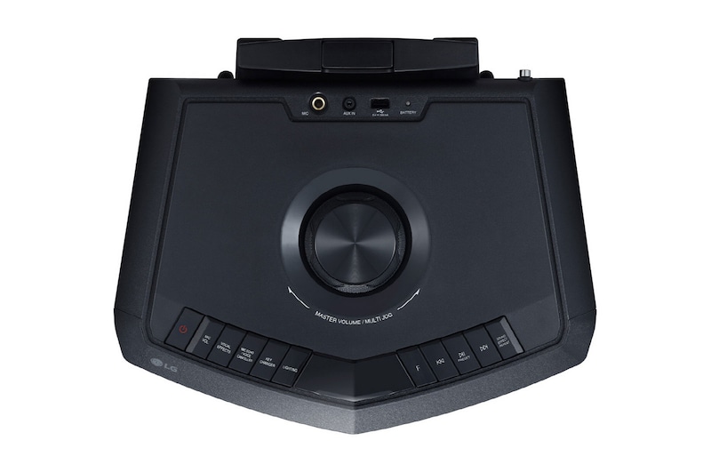 LG Akkubetriebener Bluetooth®-Lautsprecher mit Rollen | XBOOM | Karaoke-Funktionen | Mikrofoneingang | Party-Beleuchtung | 15 Std. Akkulaufzeit, RL2