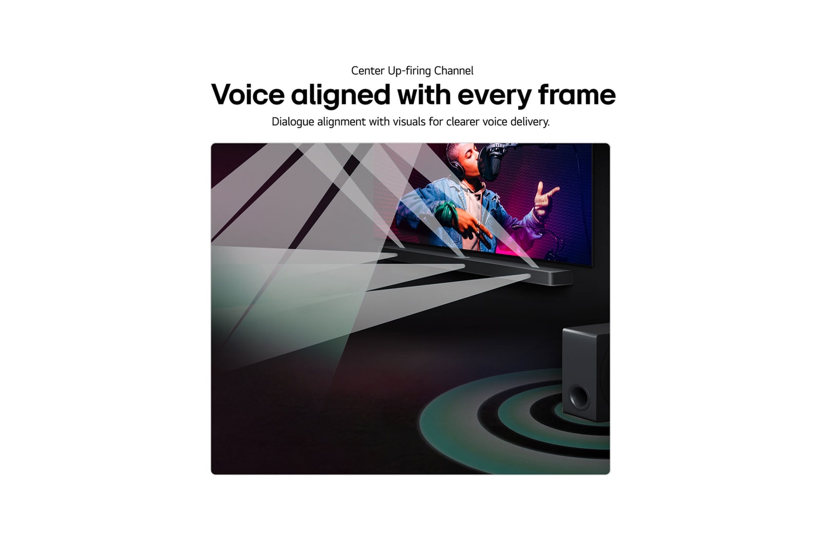Front view of LG Soundbar S80TR and subwoofer