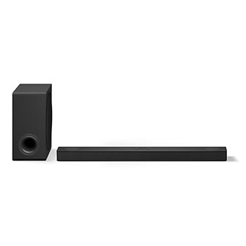 Top angled view of LG Soundbar S80TR's Center Up-Firing Channel