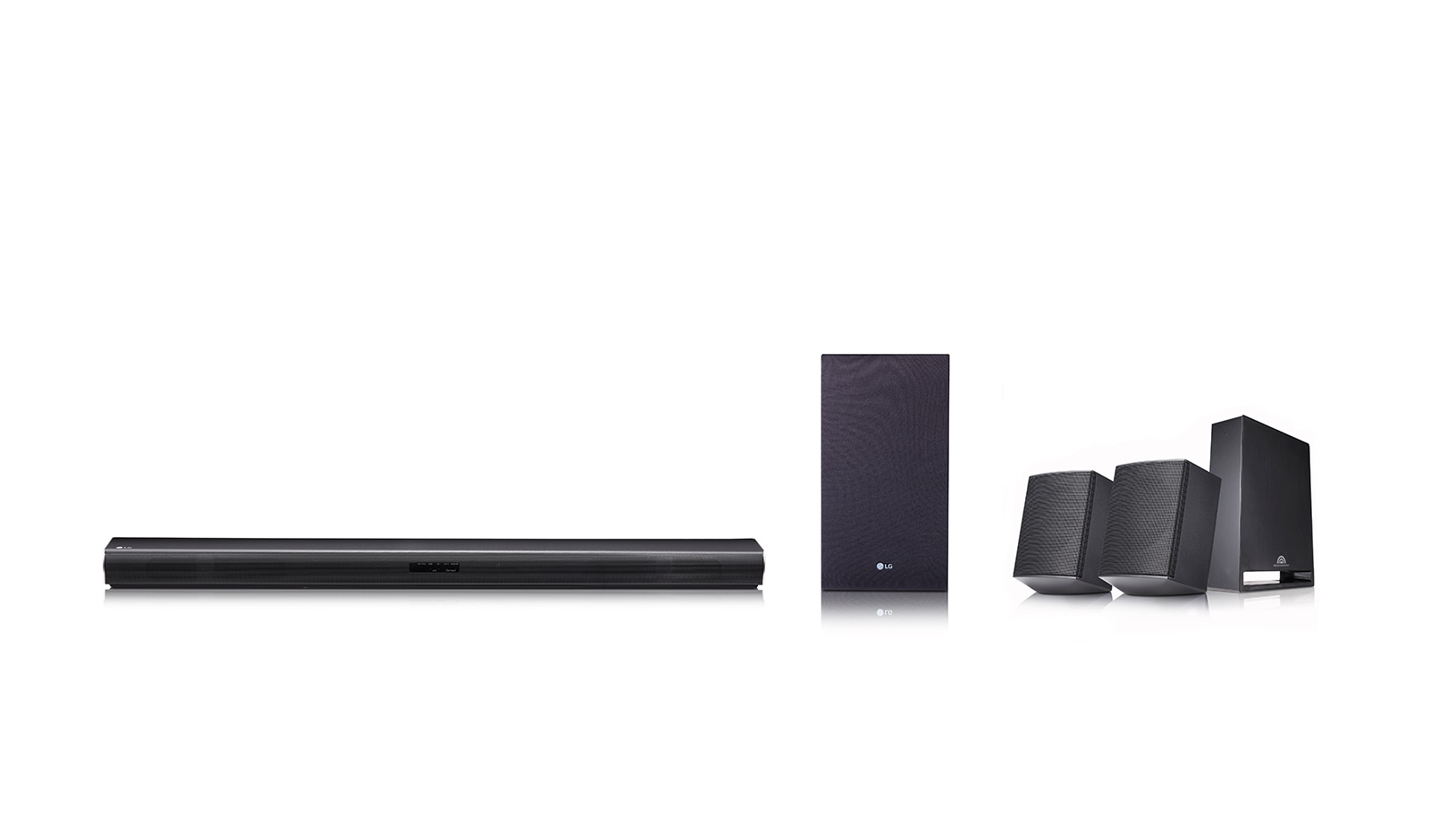 Vorderseite von 4.1 Soundbar, 420 Watt, drahtloser Subwoofer, Rear Speaker Kit SJ4R