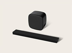 LG Immersive Suite 7, ein Heim-Stereoaudiosystem mit einer Sound Suite Soundbar und zwei Lautsprechern