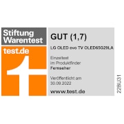 Stiftung Warentest Testurteil Gut (1,7) LG OLED65G29LA