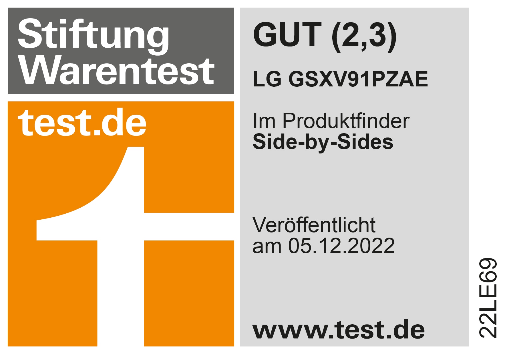 Stiftung Warentest Testurteil GUT (2,3)