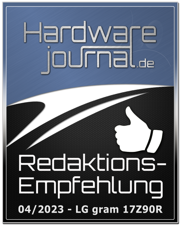 Dem LG gram 17Z90R-G wurde im Test bei Hardware journal eine Empfehlung ausgesprochen.1