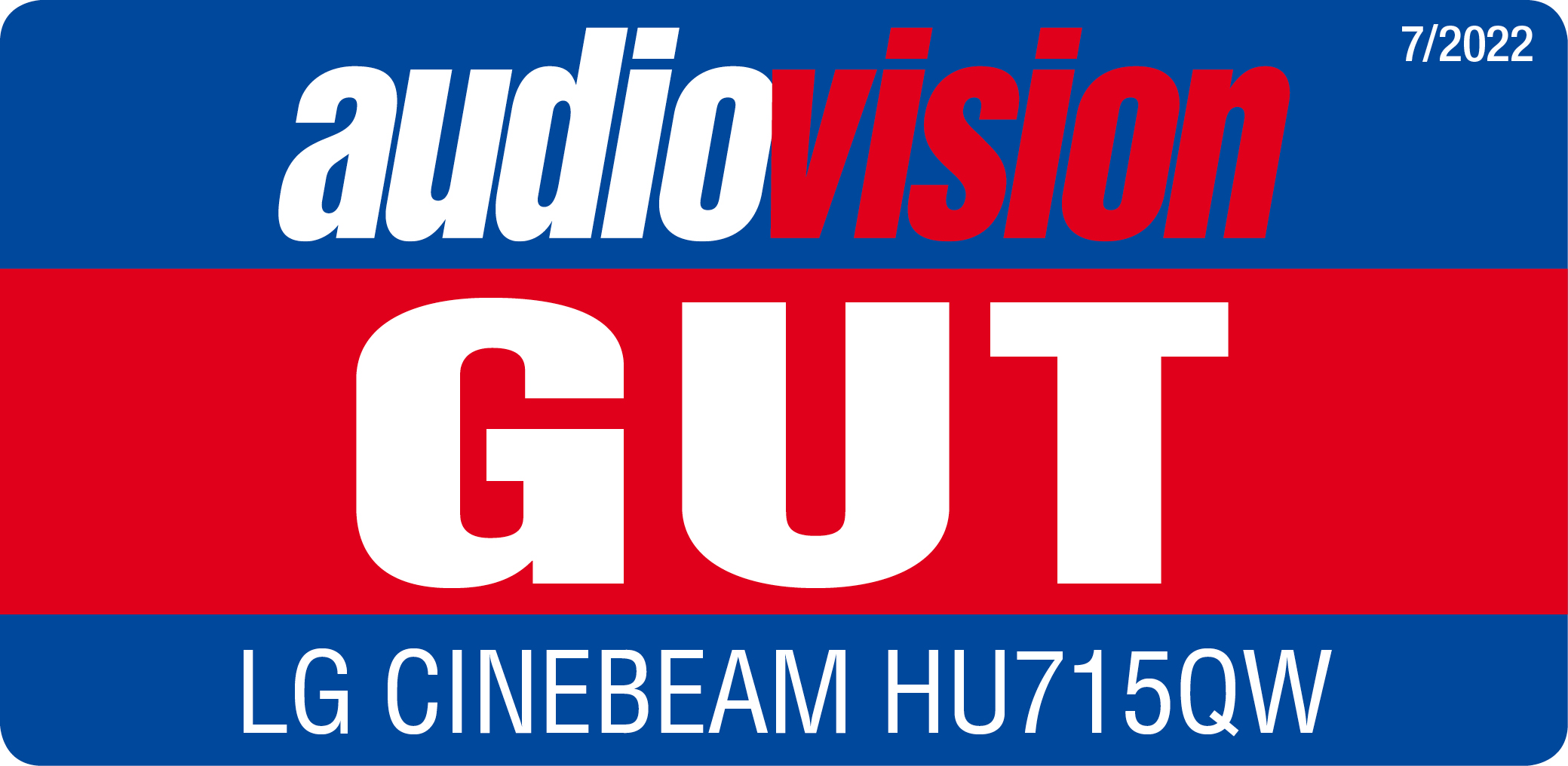 Der LG CineBeam HU715QW hat im Test bei Audiovision das Testurteil "gut" erhalten.1