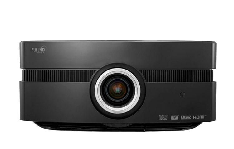 Vorderseite von Full HD Heimkino Beamer mit einem Kontrastverhältnis von 35000:1, HQV Silicon Optix Scaler IC mit 10 Bit Prozessing und einer nativen HD Auflösung von 1.920 x 1.080 Bildpunkten CF181D