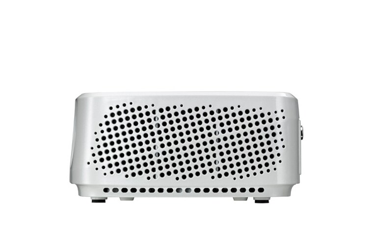 LG Praktischer LED Business Projektor in stylischem weiß, mit langer Lebensdauer, 38,1 – 254 cm (15" – 100") Projektionsdiagonale, einfacher Bedienung und nativer XGA (1024x768) Auflösung, HX301G