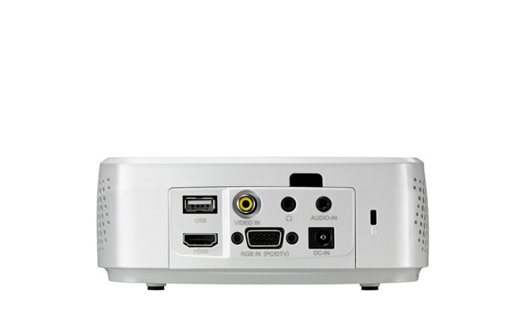 LG Praktischer LED Business Projektor in stylischem weiß, mit langer Lebensdauer, 38,1 – 254 cm (15" – 100") Projektionsdiagonale, einfacher Bedienung und nativer XGA (1024x768) Auflösung, HX301G