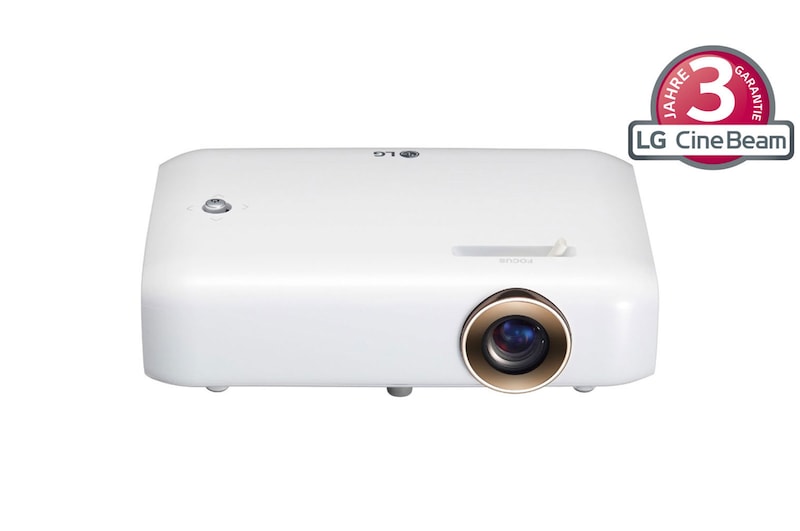 LG Ultra Portabler LED Projektor mit integriertem Akku und 720p HD Auflösung, PH510PG