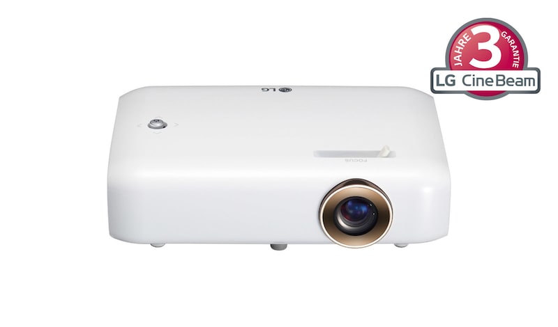 LG Ultra Portabler LED Projektor mit integriertem Akku und 720p HD Auflösung 100,000: 1, PH550G