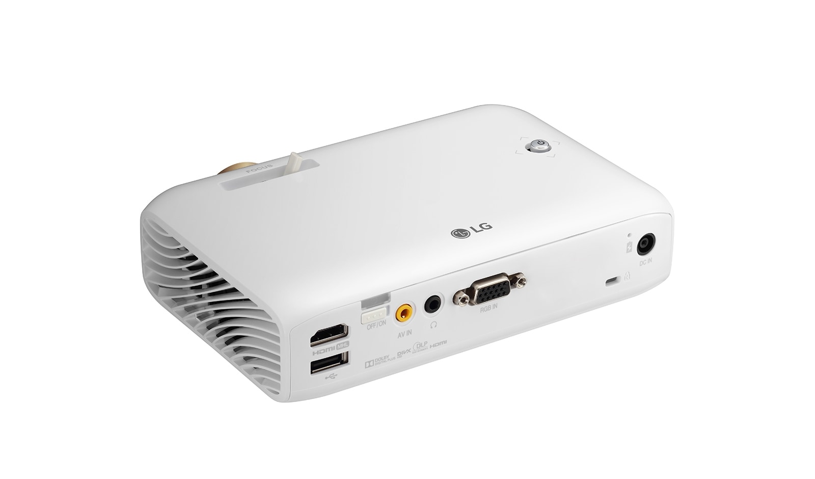 LG Ultra Portabler LED Projektor mit integriertem Akku und 720p HD Auflösung 100,000: 1, PH550G