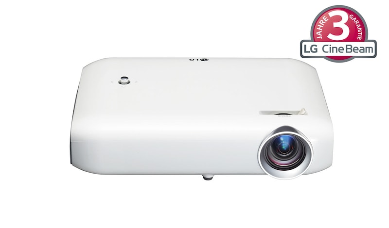 LG Portabler LED Projektor mit hoher Leuchtleistung und WXGA Auflösung, PW1000G