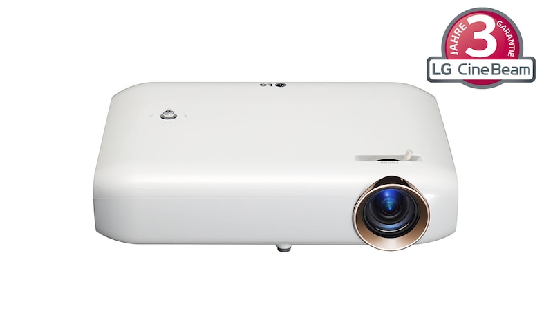 LG Portabler LED Projektor mit hoher Leuchtleistung und WXGA Auflösung, PW1500G