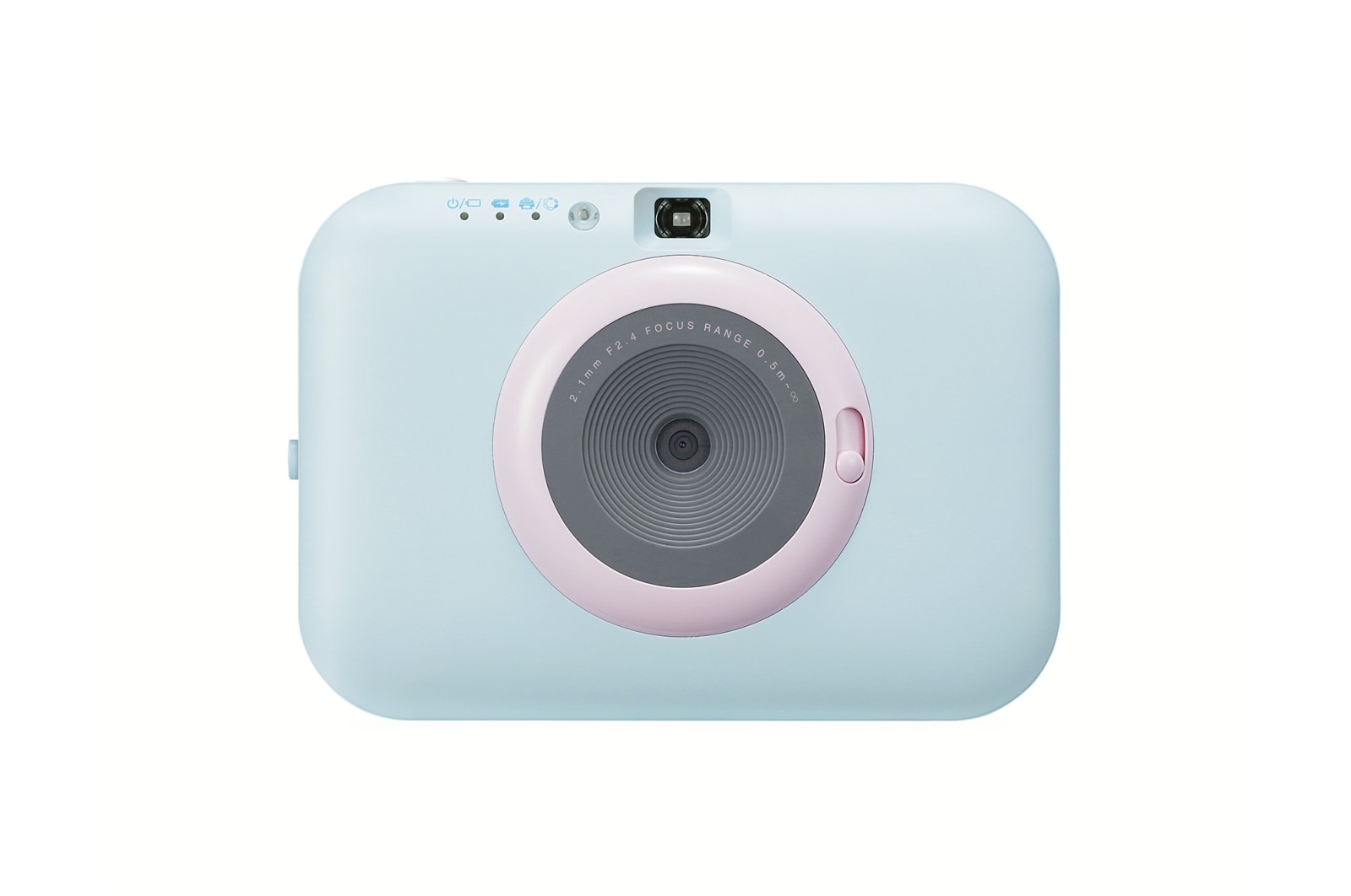 Vorderseite von Pocket Photo Snap Sofortbildkamera blau PC389S