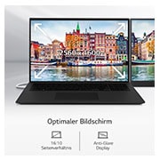 LG 17'' Notebook mit Windows 11 Pro | Intel® Core™ i7 Prozessor | 16GB LPDDR5 RAM | 1TB SSD | 80-WH-Akku | 17Z90Q-G.AP78G, 17Z90Q-G.AP78G