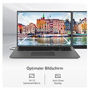 LG 17'' Notebook mit Windows 11 Pro | Intel® Core™ i7 Prozessor | 16GB LPDDR5 RAM | 1TB SSD | 80-WH-Akku | 17Z90Q-G.AP79G, 17Z90Q-G.AP79G