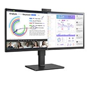 LG 34 Zoll UltraWide™ WQHD (3.440x1.440) IPS-Monitor mit eingebauter Webcam & Mikrofon, 34BQ77QC-B