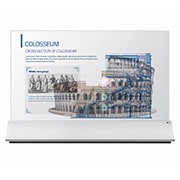 Vorderseite von Transparente OLED Signage mit Standfuß 55EW5PG-S