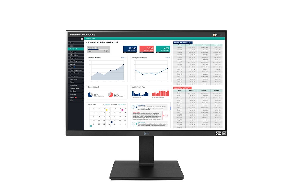 LG 24'' IPS-Monitor 16:10 WUXGA (1920x1200) , 24BQ55WY-B