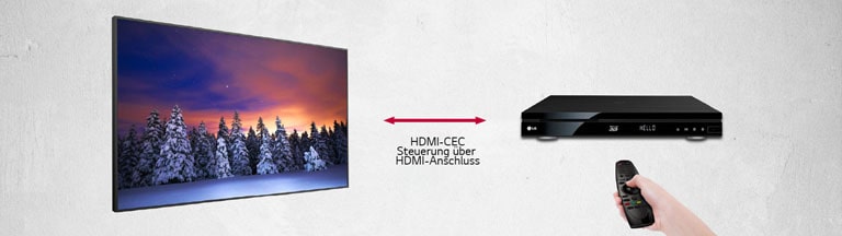UM5J verfügt über eine Funktion namens HDMI-CEC. Sind andere Geräte über HDMI an den Fernseher angeschlossen, können Sie ganz einfach über eine LG-Fernbedienung bedient werden.