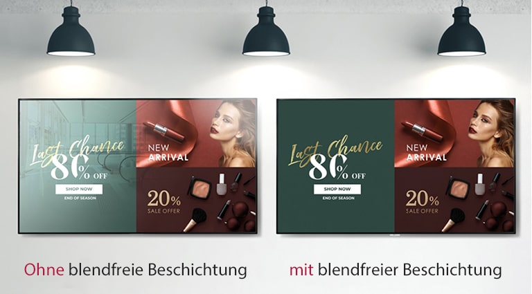 Klare Sicht dank blendfreier Beschichtung.